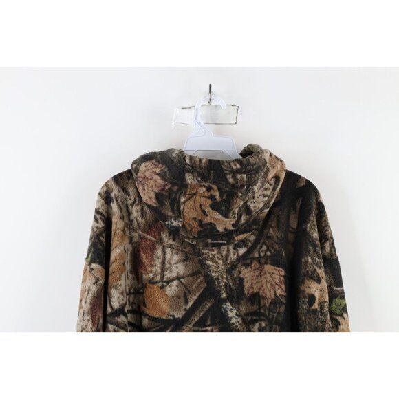 Vintage 90s Streetwear Mens Large Distressed Camouflage Fleece Hoodie Sweatshirt - Picture 11 of 12